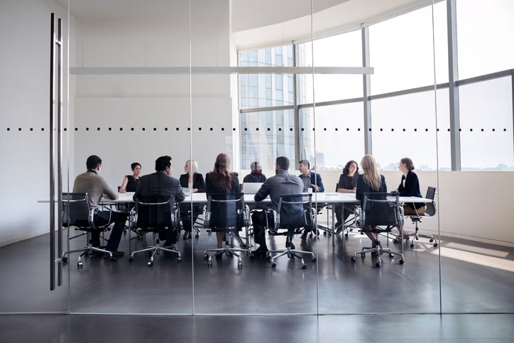 investor relations firm meeting in boardroom